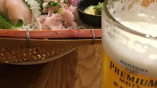 とても美味しい居酒屋。千葉のお魚がいいです。