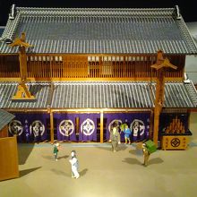 精巧にできた江戸時代の商家が再現され、生活様式がわかります。