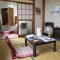 ６畳くらい。全室エアコン無しです。