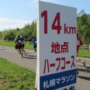 札幌マラソン・ハーフの14ｋｍ地点に