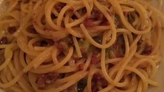エゾ鹿肉を使ったパスタをいただきました