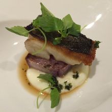 鰆のグリルと紫大根