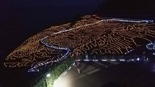 見事な千枚田のライトアップ
