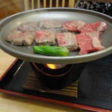 陶板焼きの牛肉が美味しかった