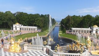 公園の中に多くの噴水がある