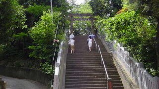 きつい石段があります