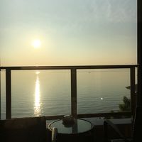 夕日が見えました