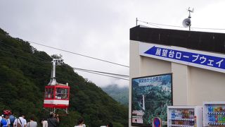 明智平ロープウェイ　展望台まで３分