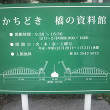 勝どき橋の資料館の前に立てられている案内板です。晴海通り沿い