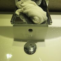 これが問題の蛇口・対策でタオルで堰止めた