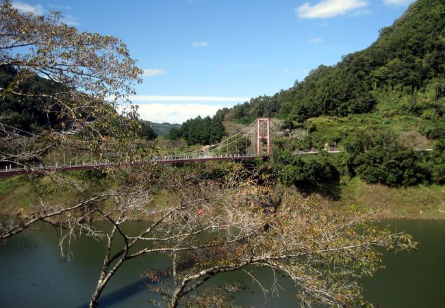 高山ダム湖と化した名張川上流の渓谷で、テラスからの眺めが最高です。
