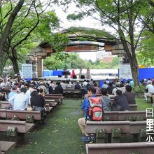 緑に囲まれた日比谷公園の小音楽堂