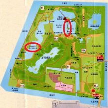 お伝い橋は、中島へのお伝い橋と東の海手お伝い橋の２ケ所です。