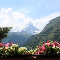 2泊目の部屋からの眺望（テラスに花が）