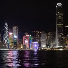 船からの香港の夜景（香港島側）