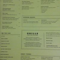 レストランのメニュー