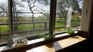 ウトナイ湖を眺めながら食事もできる道の駅