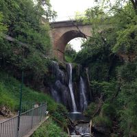 夕食時、庭のテーブルからの眺め