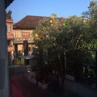 朝食時にベーカリー２階からの風景。