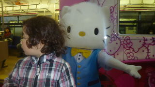 ＵＳＪのラッピング電車に乗れた