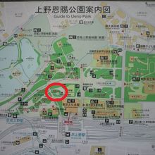 擂鉢山古墳の場所を示す地図です。正岡子規記念球場の西側です。