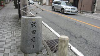 甲府駅から武田神社まで南北にまっすぐ通っています
