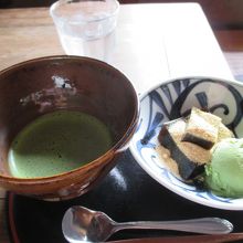 お抹茶と黒糖寒天のセット