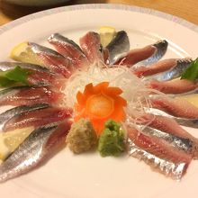 今日イチおいしかったイワシの刺身。プリプリで甘い！