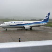 搭乗・降機は徒歩で機体まで。