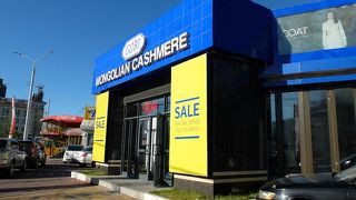 ウランバートル市内にいくつもあるGOBIのカシミア製品の店の一つ