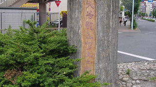 朝顔の石碑のとなりにあり