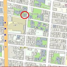 稲荷町の真覚寺の場所を記した地図です。上野小学校の北側です。