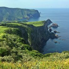 摩天崖から眺める遊歩道