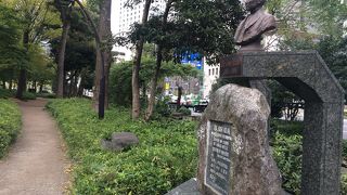 上半身のみの銅像