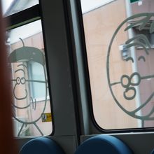 窓に絵が描いてありました