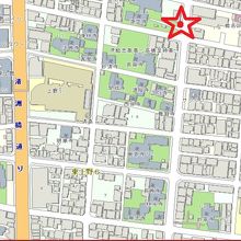 幡随院長兵衛の墓の場所を記した地図です。源空寺の門の傍です。