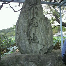 大きな石碑の表面に、不忍池との文字が、大きく刻されています。