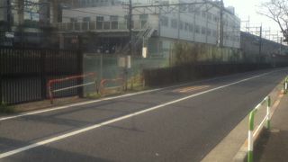 南西側には新幹線車両が停車している