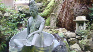 一葉に乗った観音様です