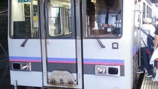 広島14時00分発普通列車府中行きはキハ１２０系が使用されています