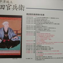 資料館館内には「黒田官兵衛」に関する資料が展示されています。