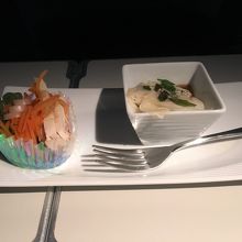 帰りの機内食（お休み前の軽食）