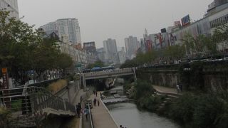 ぶらりとビルの谷間を散歩できる川。