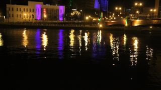 釧路川沿いの夜景いが綺麗