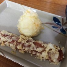 たまごとちくわの天ぷら