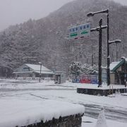 福島県　道の駅　たじま　雪景色