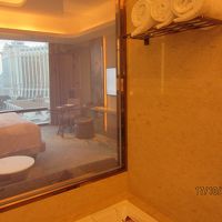 スイッチを押すと曇りガラスになる。