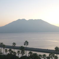 部屋からは、海と桜島がのぞめます