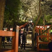 貴船神社の階段に並ぶ灯篭