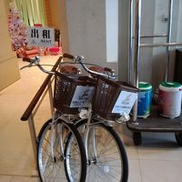 レンタサイクルも、有料だか、２台ある。